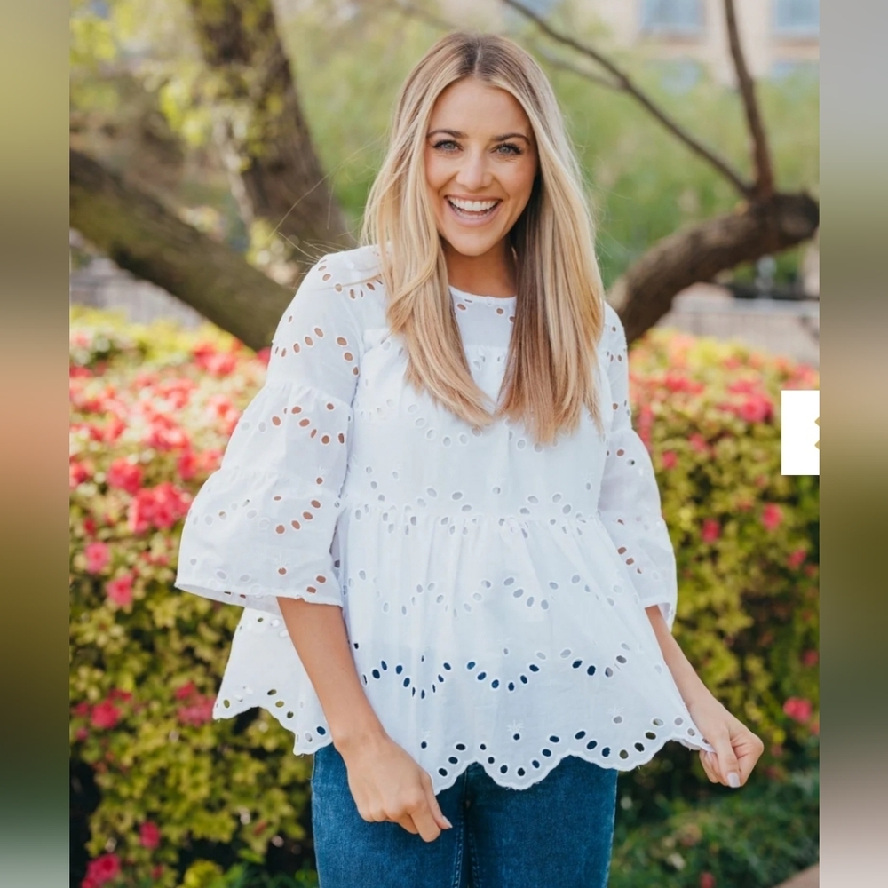 NWT Simply Southern - White Eyelet Lace Top